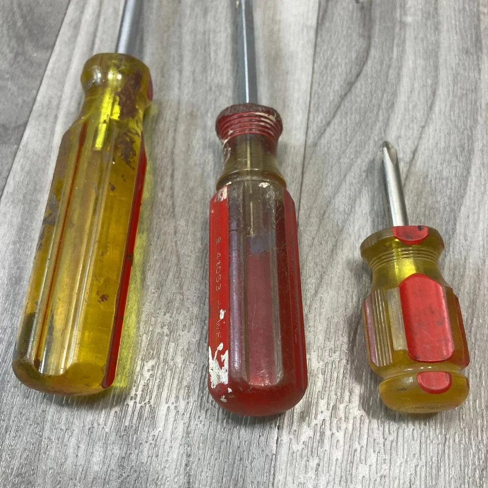 Lot of 3 Screwdrivers mac tools pnr4 Flat Head Craftsman Stanley‎